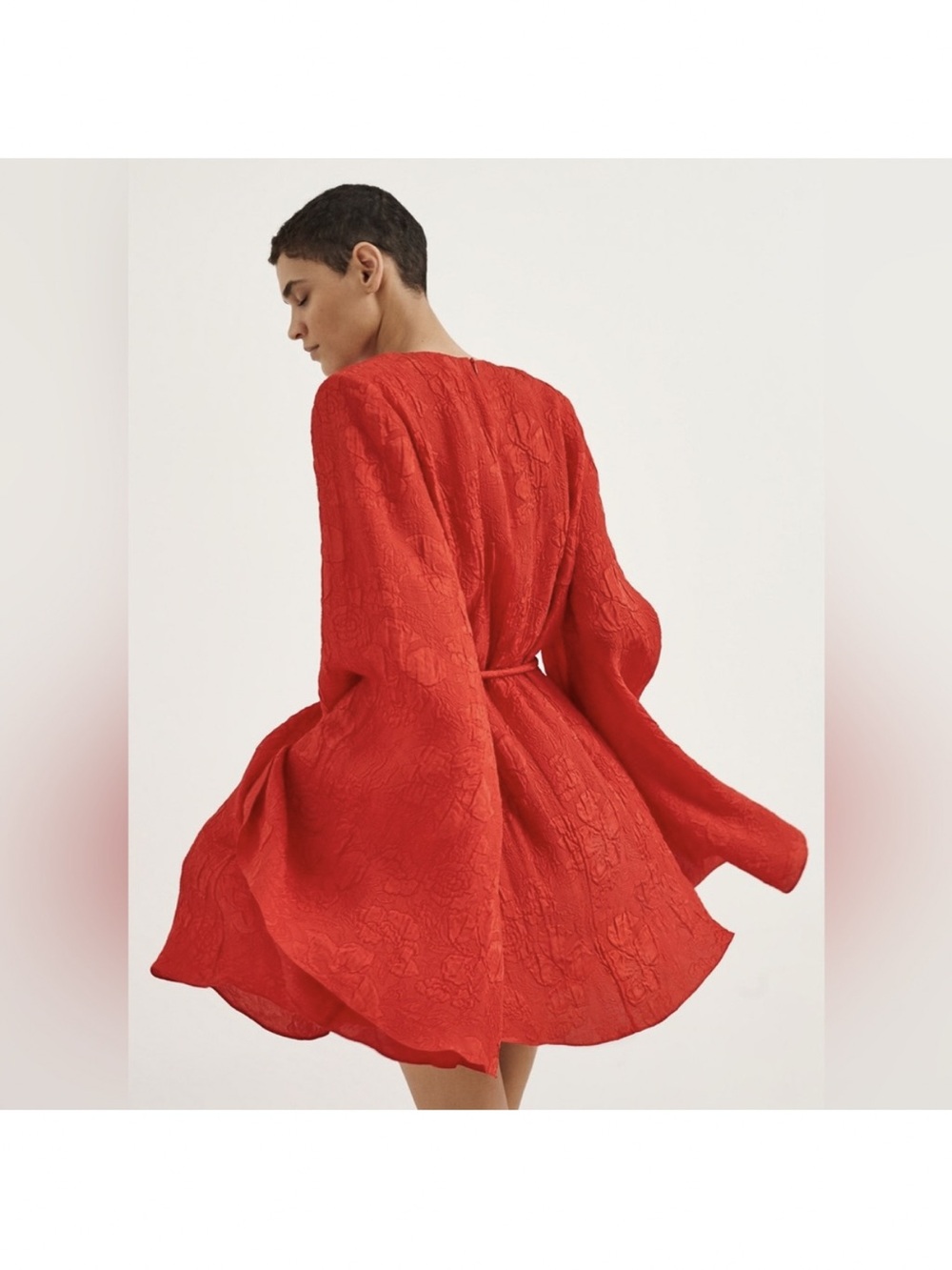 NWT STELLA MCCARTNEY Belted crinkled silk jacquard mini dress $2,130 36 - Picture 7 of 16